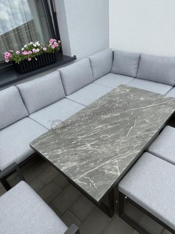 Szary modułowy narożnik na taras Kari - aluminiowy stelaż