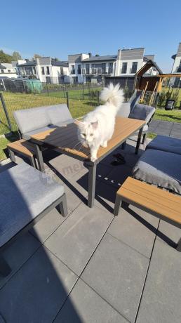 Szary modułowy narożnik z wysokim stołem 160cm Calamba Corner XL