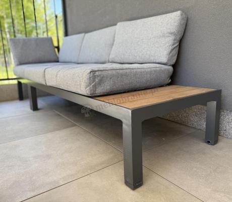 Szary modułowy narożnik z wysokim stołem 160cm Calamba Corner XL