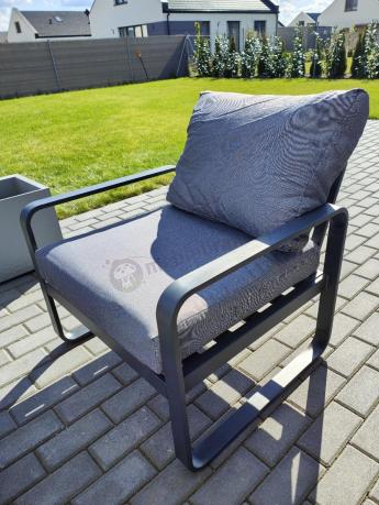 Szary narożnik tarasowy 220x220cm z fotelem - Panaon Corner - GG