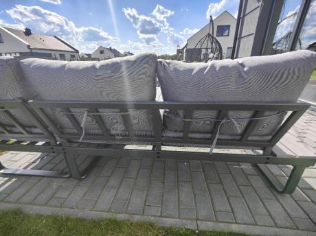 Szary narożnik tarasowy 220x220cm z fotelem - Panaon Corner - GG