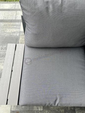 Szary narożnik tarasowy 220x220cm z fotelem - Panaon Corner - GG