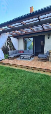 Szary narożnik tarasowy 220x220cm z fotelem - Panaon Corner - GG