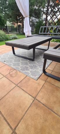 Szary narożnik tarasowy 220x220cm z fotelem - Panaon Corner - GG