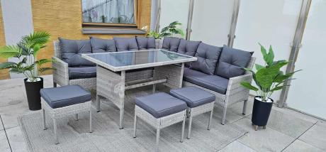 Szary narożnik technorattan Torino Corner XL Grey