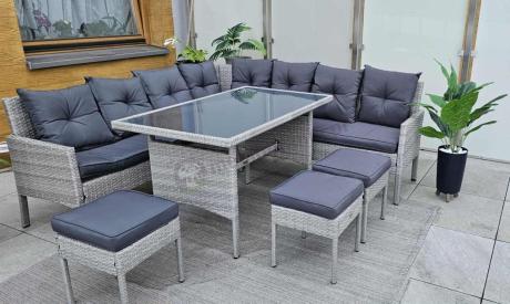 Szary narożnik technorattan Torino Corner XL Grey