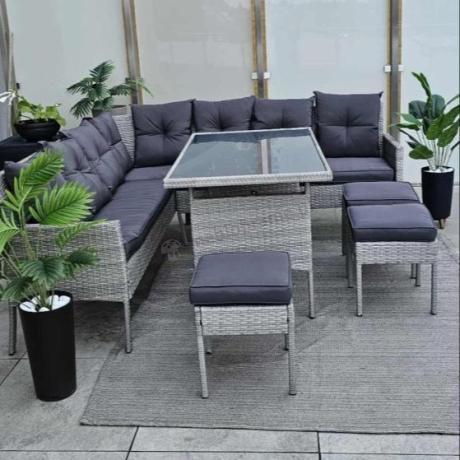 Szary narożnik technorattan Torino Corner XL Grey