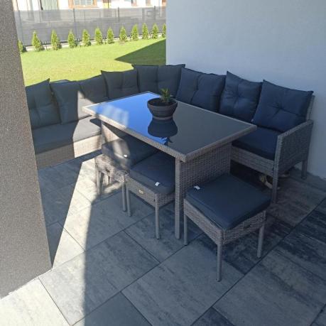 Szary narożnik technorattan Torino Corner XL Grey