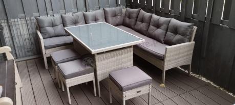 Szary narożnik technorattan Torino Corner XL Grey