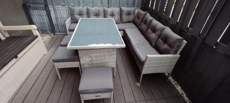 Szary narożnik technorattan Torino Corner XL Grey