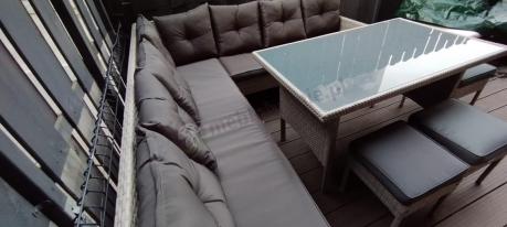Szary narożnik technorattan Torino Corner XL Grey