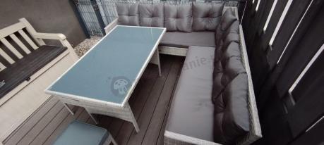Szary narożnik technorattan Torino Corner XL Grey