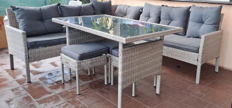 Szary narożnik technorattan Torino Corner XL Grey