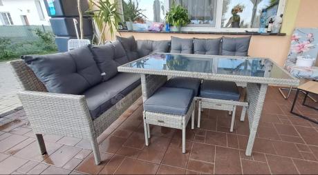 Szary narożnik technorattan Torino Corner XL Grey