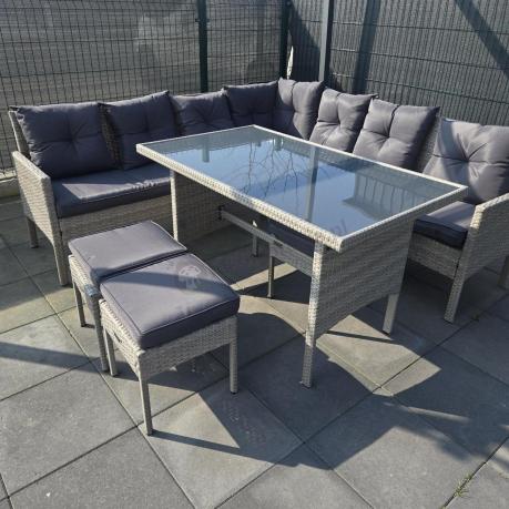 Szary narożnik technorattan Torino Corner XL Grey