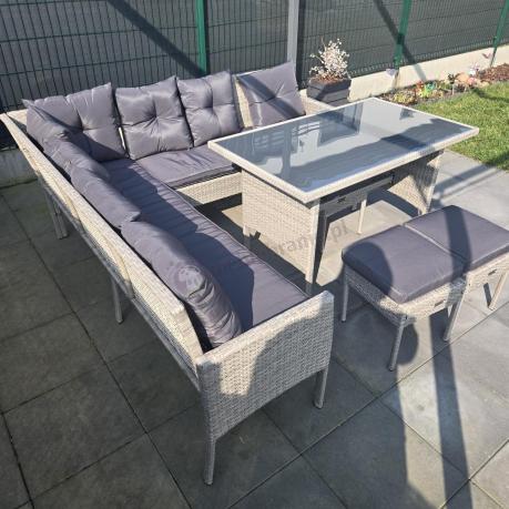 Szary narożnik technorattan Torino Corner XL Grey