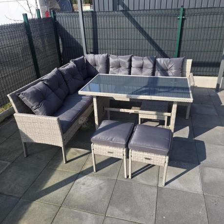 Szary narożnik technorattan Torino Corner XL Grey