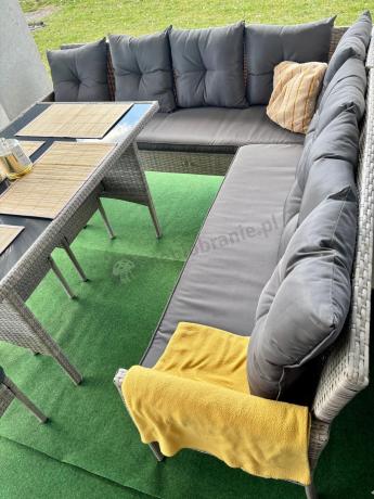 Szary narożnik technorattan Torino Corner XL Grey
