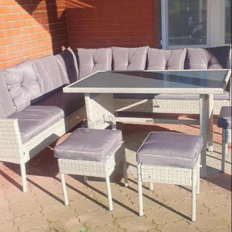 Szary narożnik technorattan Torino Corner XL Grey