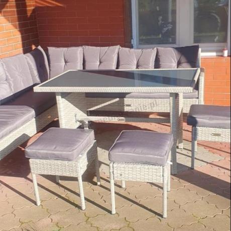 Szary narożnik technorattan Torino Corner XL Grey
