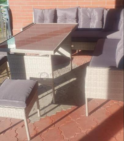 Szary narożnik technorattan Torino Corner XL Grey
