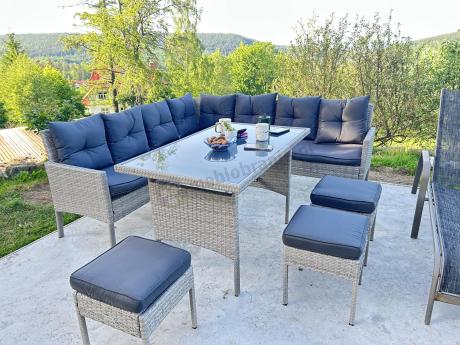 Szary narożnik technorattan Torino Corner XL Grey
