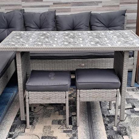 Szary narożnik technorattan Torino Corner XL Grey