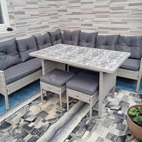 Szary narożnik technorattan Torino Corner XL Grey