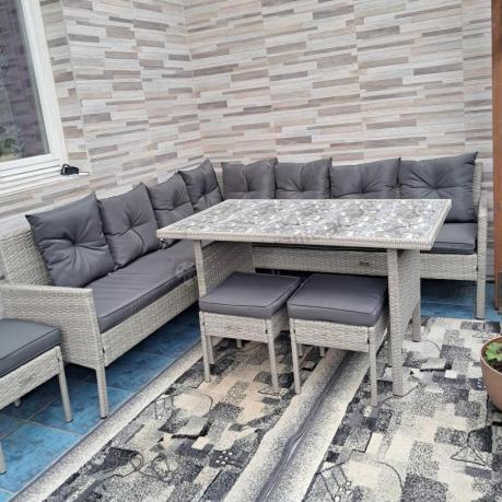 Szary narożnik technorattan Torino Corner XL Grey