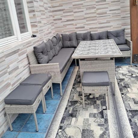 Szary narożnik technorattan Torino Corner XL Grey