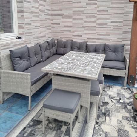 Szary narożnik technorattan Torino Corner XL Grey