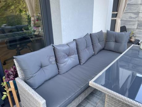 Szary narożnik technorattan Torino Corner XL Grey