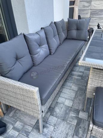 Szary narożnik technorattan Torino Corner XL Grey