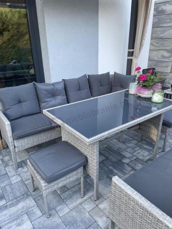 Szary narożnik technorattan Torino Corner XL Grey