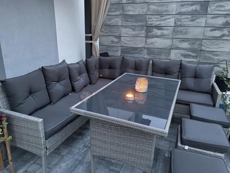 Szary narożnik technorattan Torino Corner XL Grey