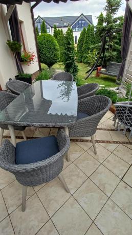 Szary zestaw obiadowy na taras na 6 osób Cioso Dining 6+1 - Grey