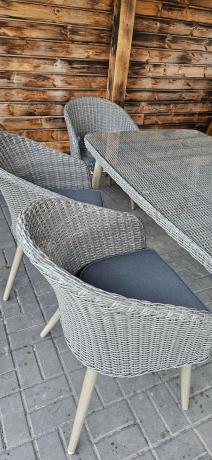 Szary zestaw obiadowy na taras na 6 osób Cioso Dining 6+1 - Grey