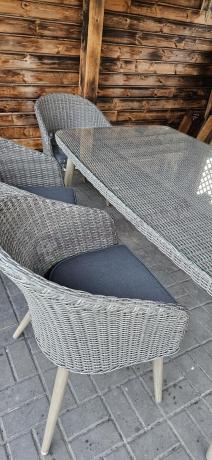 Szary zestaw obiadowy na taras na 6 osób Cioso Dining 6+1 - Grey