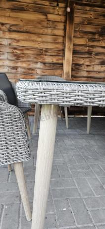 Szary zestaw obiadowy na taras na 6 osób Cioso Dining 6+1 - Grey