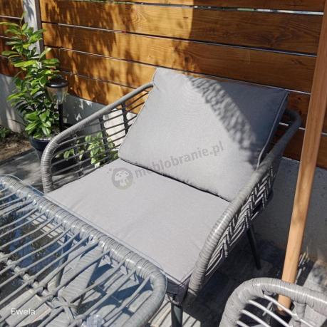 Szary zestaw rattanowy dla 8 osób na taras Torgiano Grande