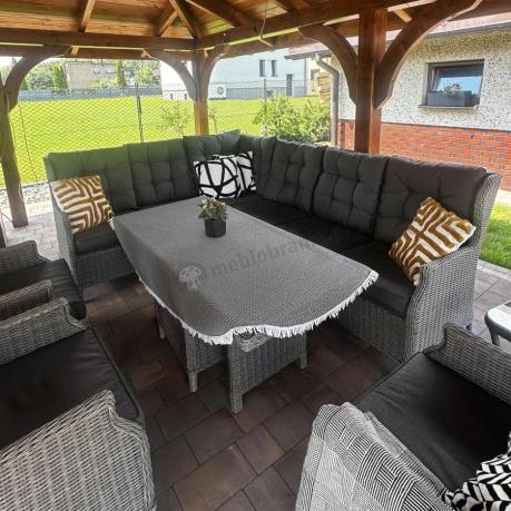 Szary zestaw wypoczynkowy na taras Laritto Duo z regulowanymi fotelami - Grey