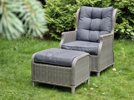 Szary zestaw wypoczynkowy na taras Laritto Duo z regulowanymi fotelami - Grey