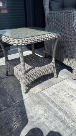 Szary zestaw wypoczynkowy na taras Laritto Duo z regulowanymi fotelami - Grey