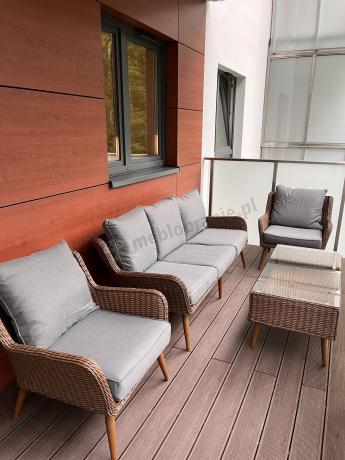 Technorattanowe meble na taras premium Cioso - Brown