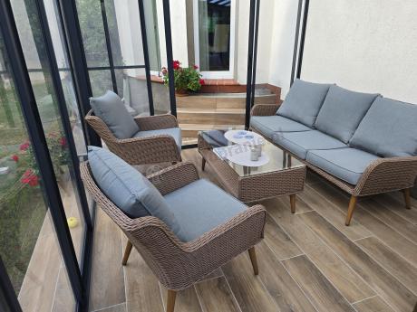 Technorattanowe meble na taras premium Cioso - Brown