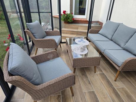 Technorattanowe meble na taras premium Cioso - Brown