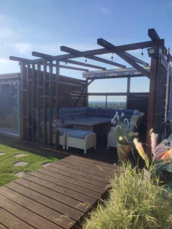 Technorattanowe meble ogrodowe - duży narożnik ze stołem 180cm - Laritto Corner XL - Creme