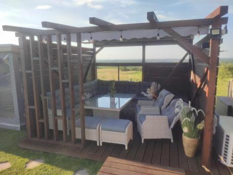 Technorattanowe meble ogrodowe - duży narożnik ze stołem 180cm - Laritto Corner XL - Creme