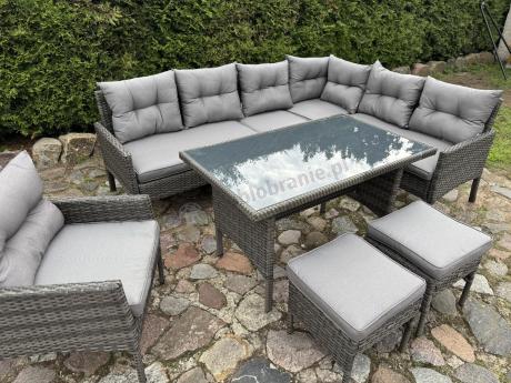 Technorattanowe meble ogrodowe narożne Perata Corner Dark Grey