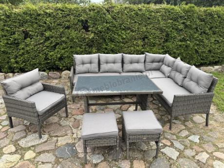 Technorattanowe meble ogrodowe narożne Perata Corner Dark Grey